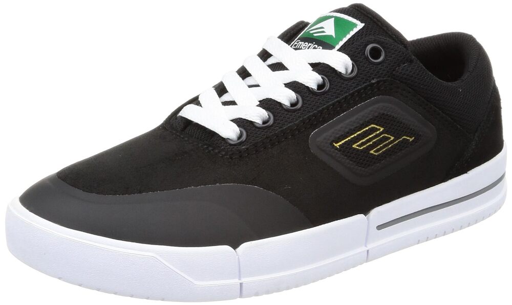EMERICA MEN'S PHOCUS G6 SKATE SHOE, BLACK/WHITE/GOLD, 9.5